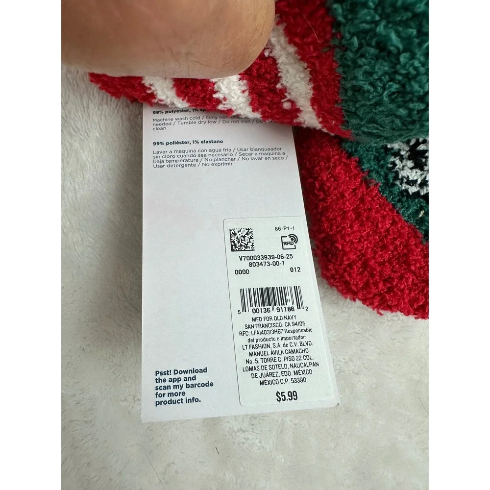 Old Navy Kids Cozy Socks Bundle‎ 5 Pairs Disney Mickey Mouse Plaid Checkered NEW